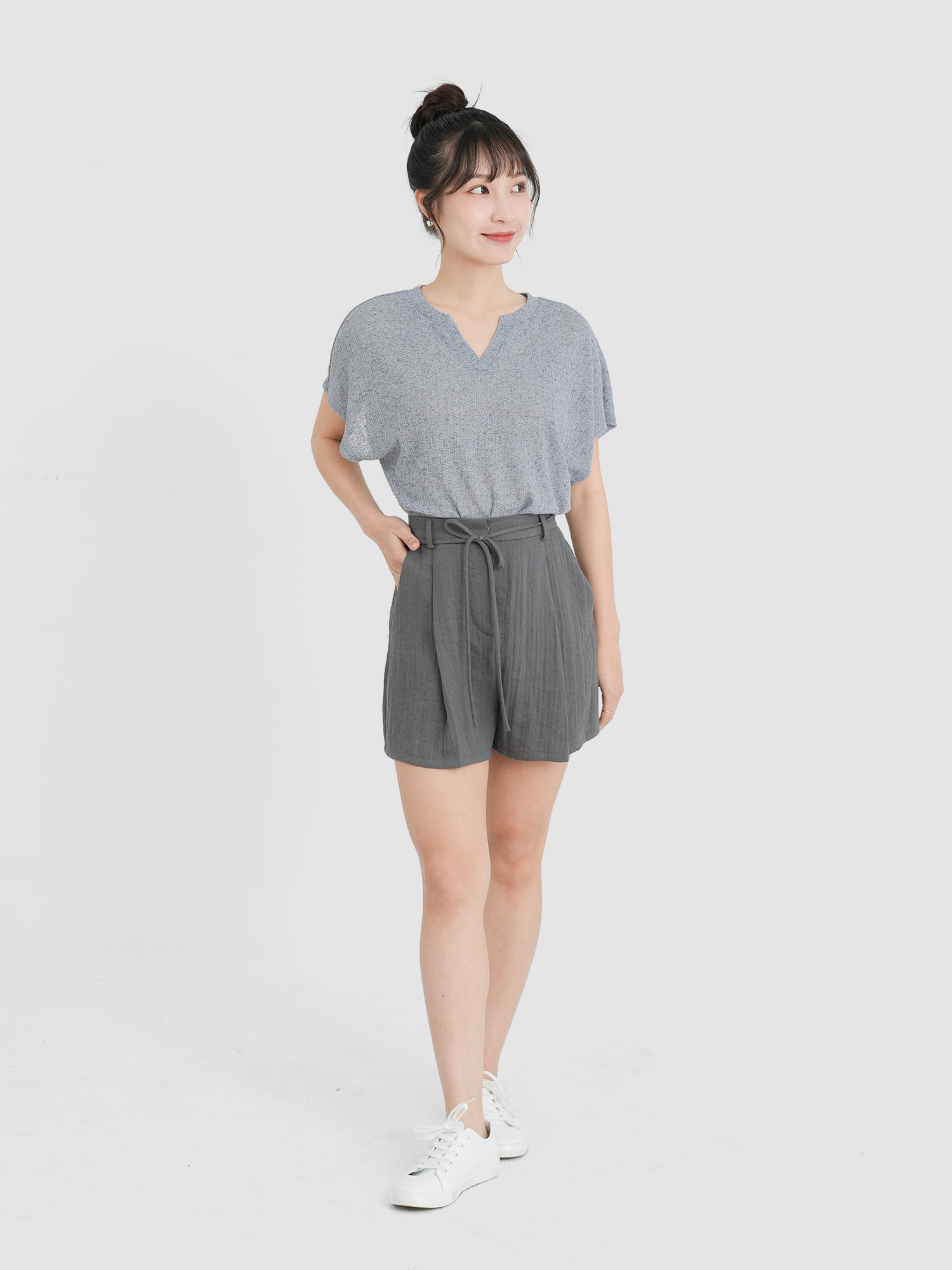 Semi Sheer V-Neck Top