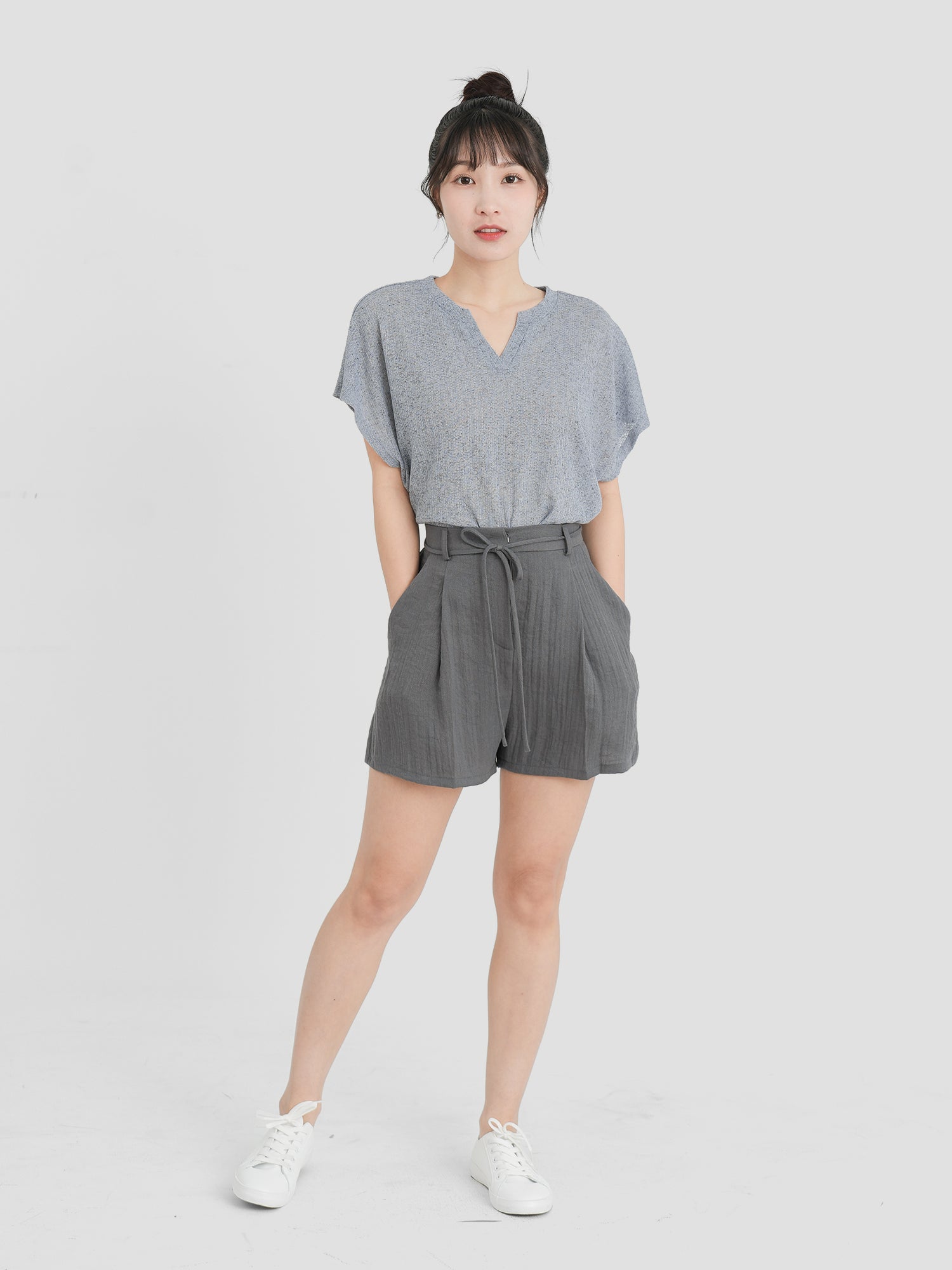 Semi Sheer V-Neck Top