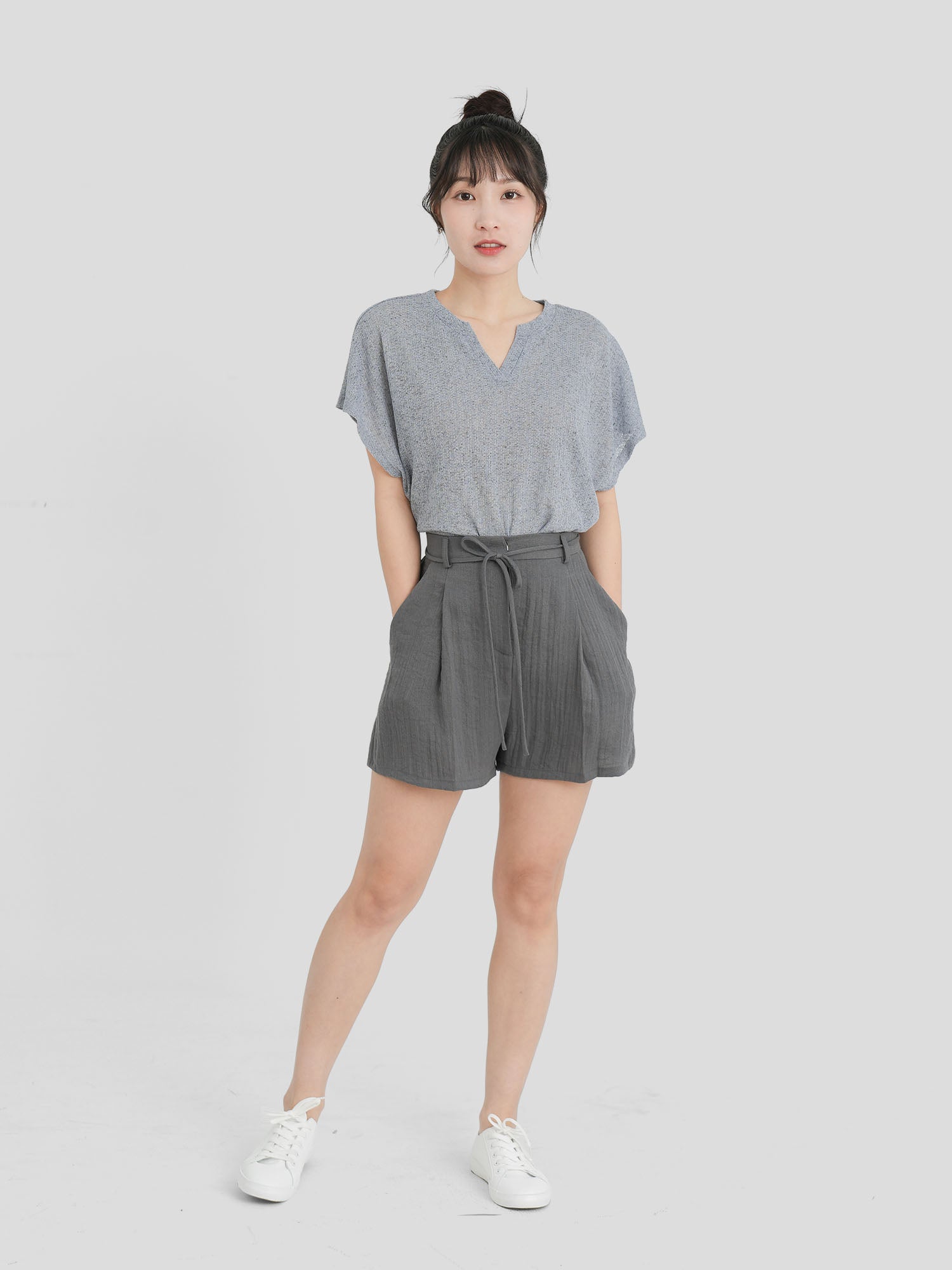 Cotton Linen Tie-Waist Shorts (3 Colours)