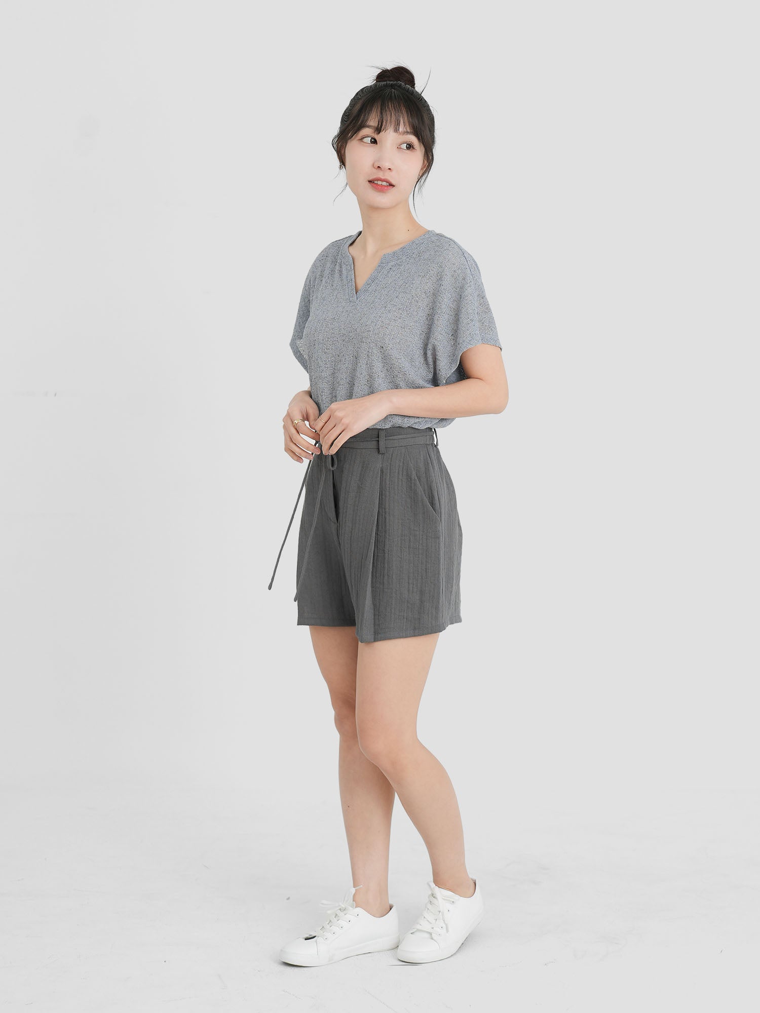 Cotton Linen Tie-Waist Shorts (3 Colours)