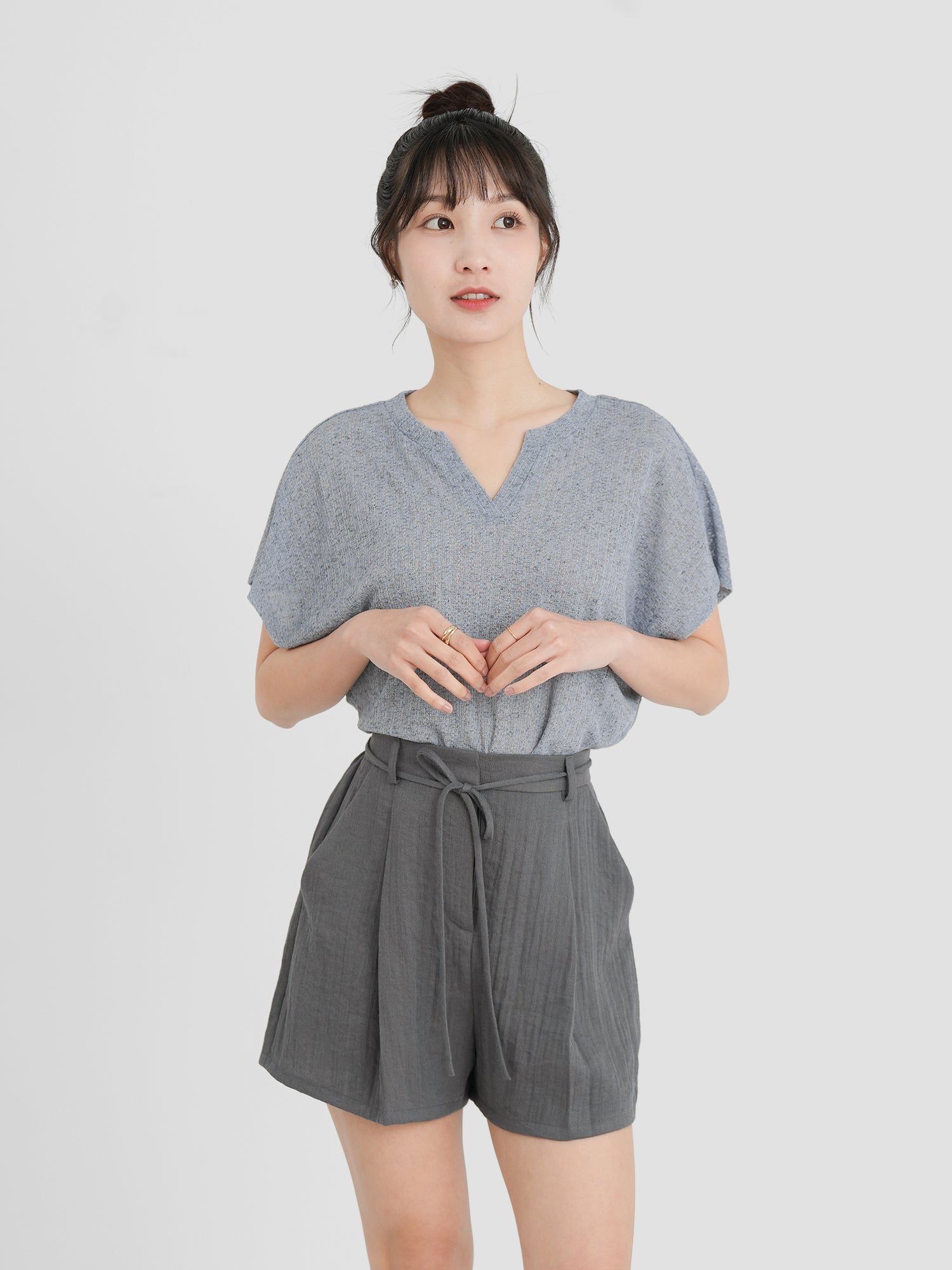 Semi Sheer V-Neck Top