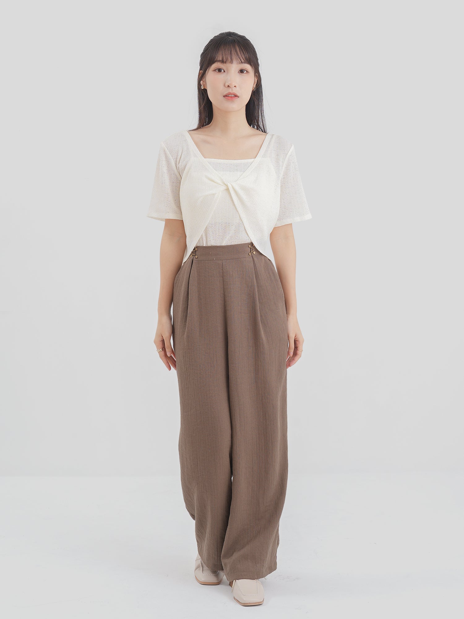 Buckled Pleated Pants