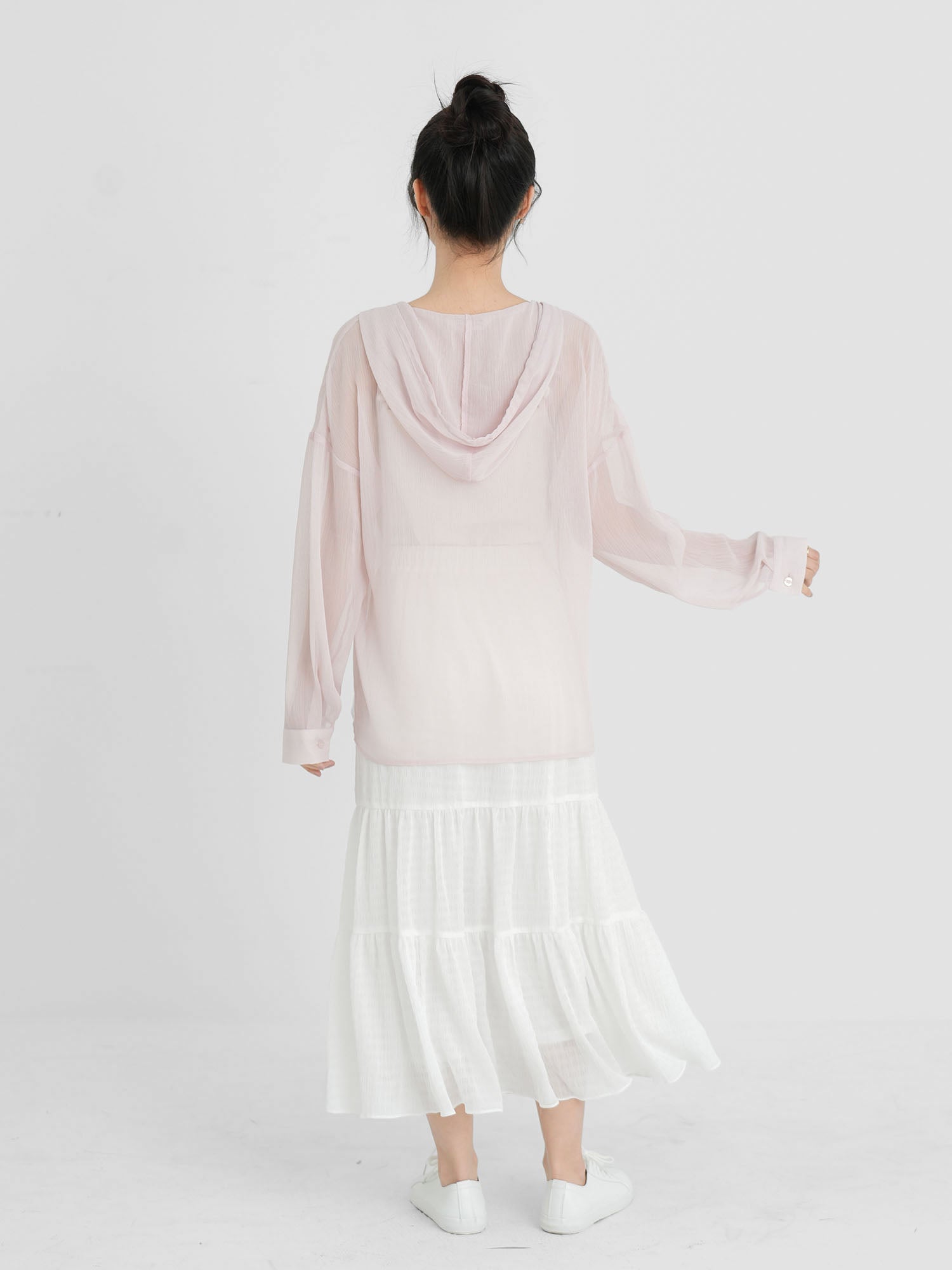 Sheer Hooded Button up Top (4 Colours)