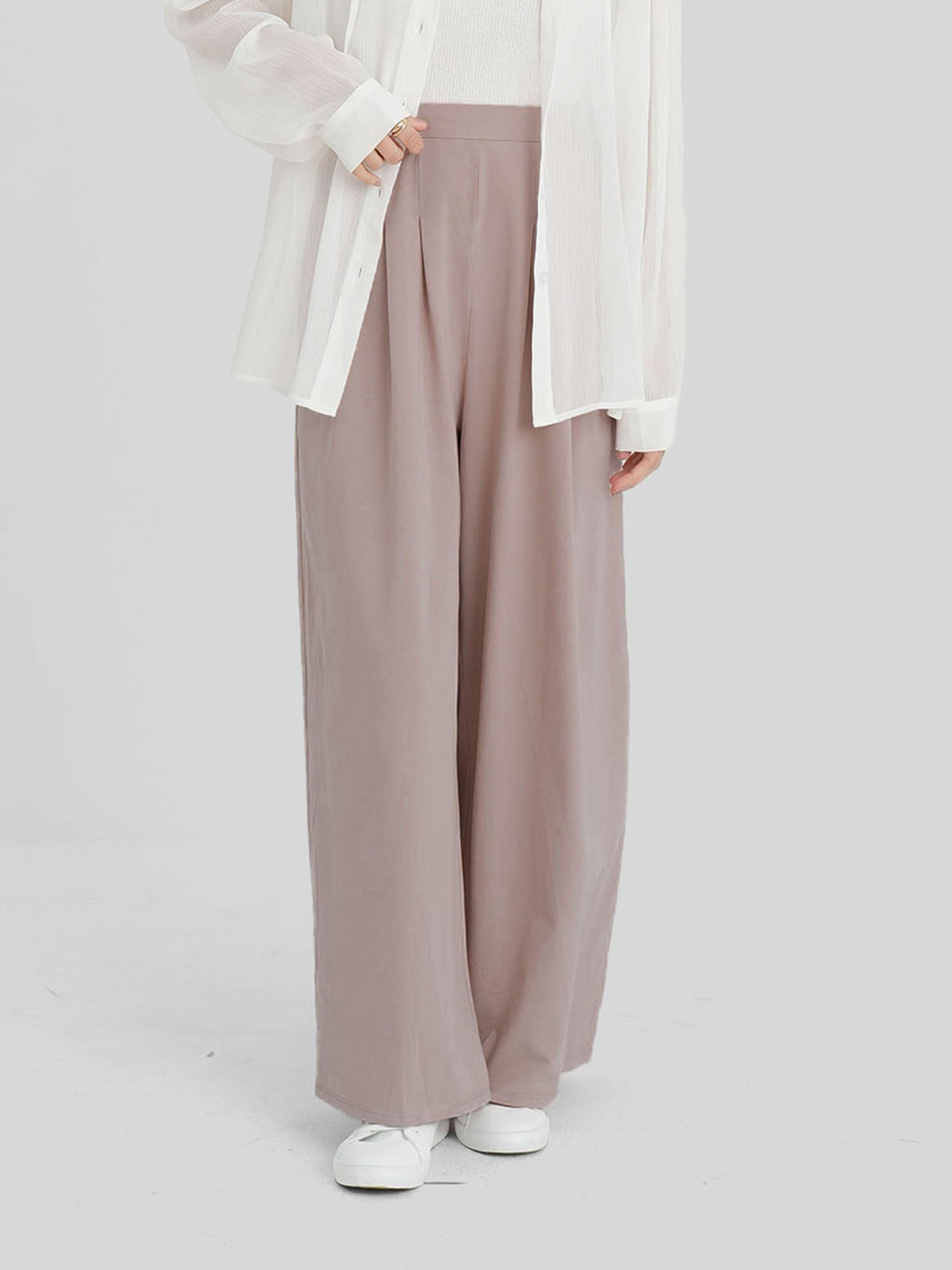 Cotton Pleated Wide Leg Pants (3 Colours)