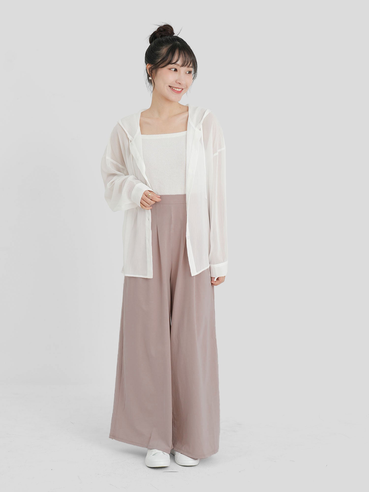 Sheer Hooded Button up Top (4 Colours)