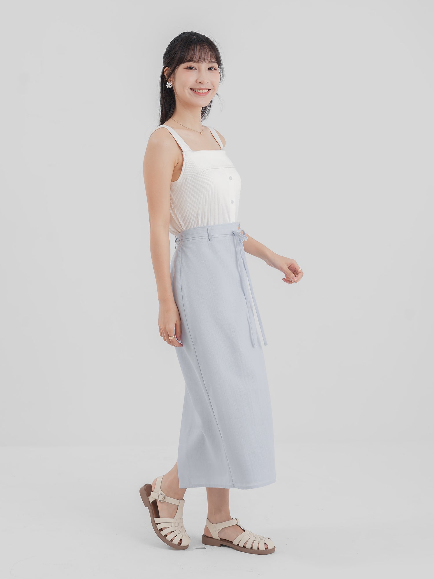 Back Slit Wrap Skirt