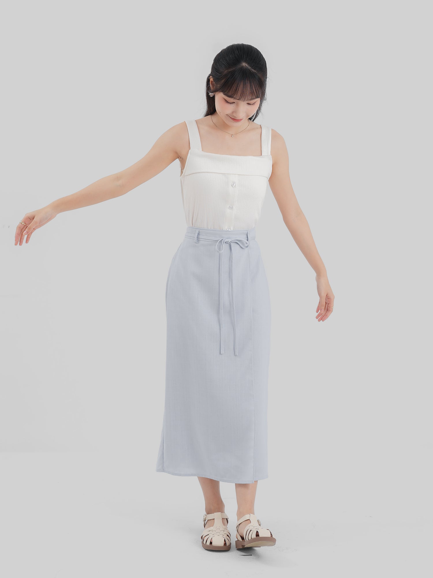 Back Slit Wrap Skirt