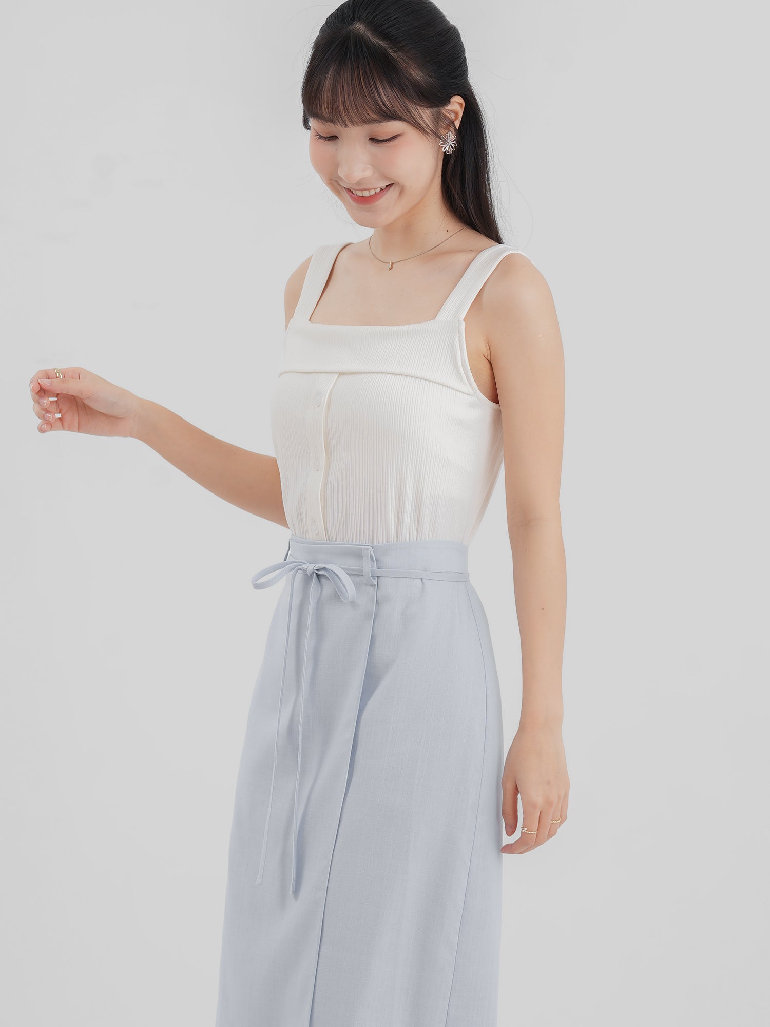 Back Slit Wrap Skirt