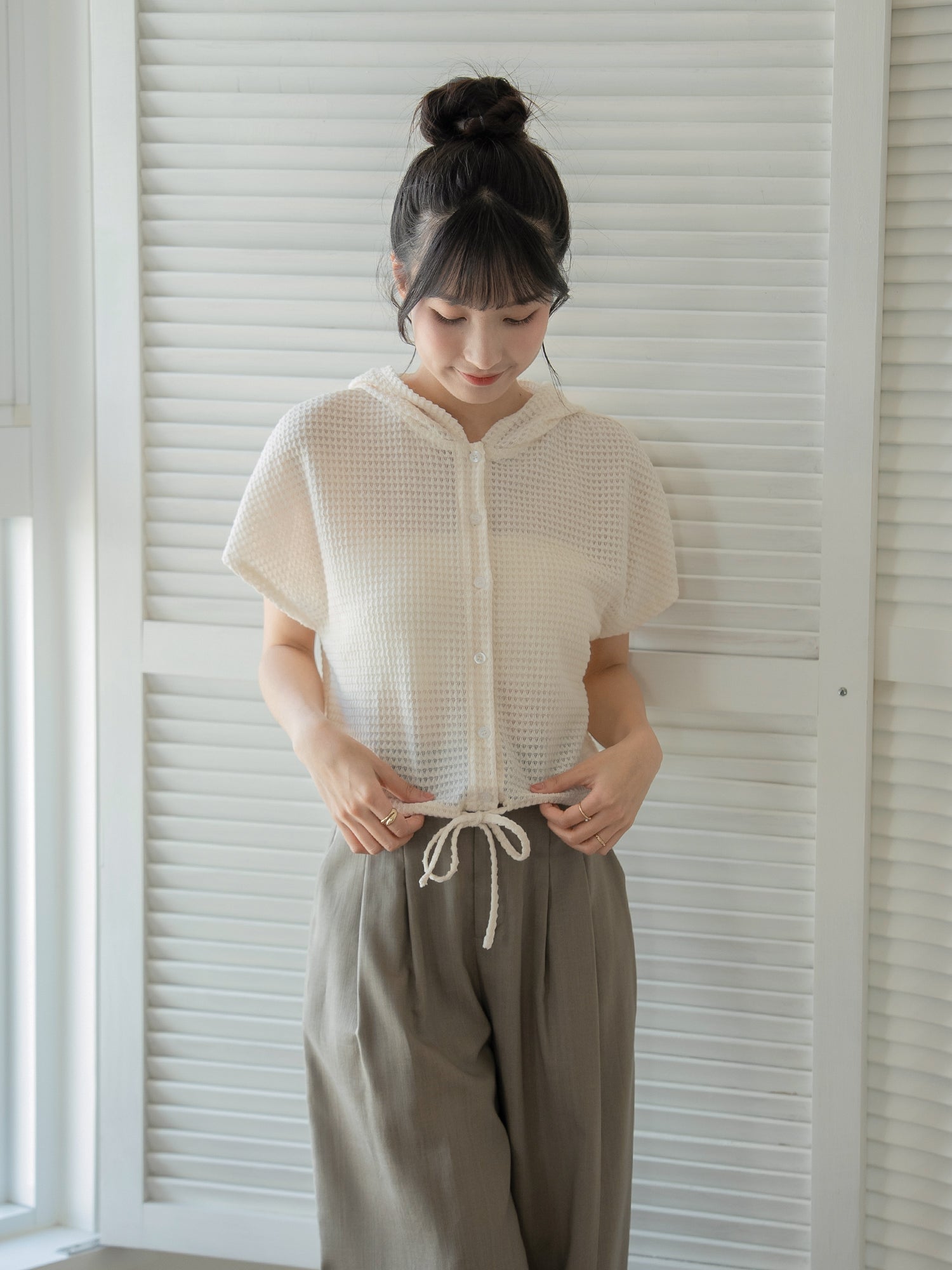 Hooded Crochet Top