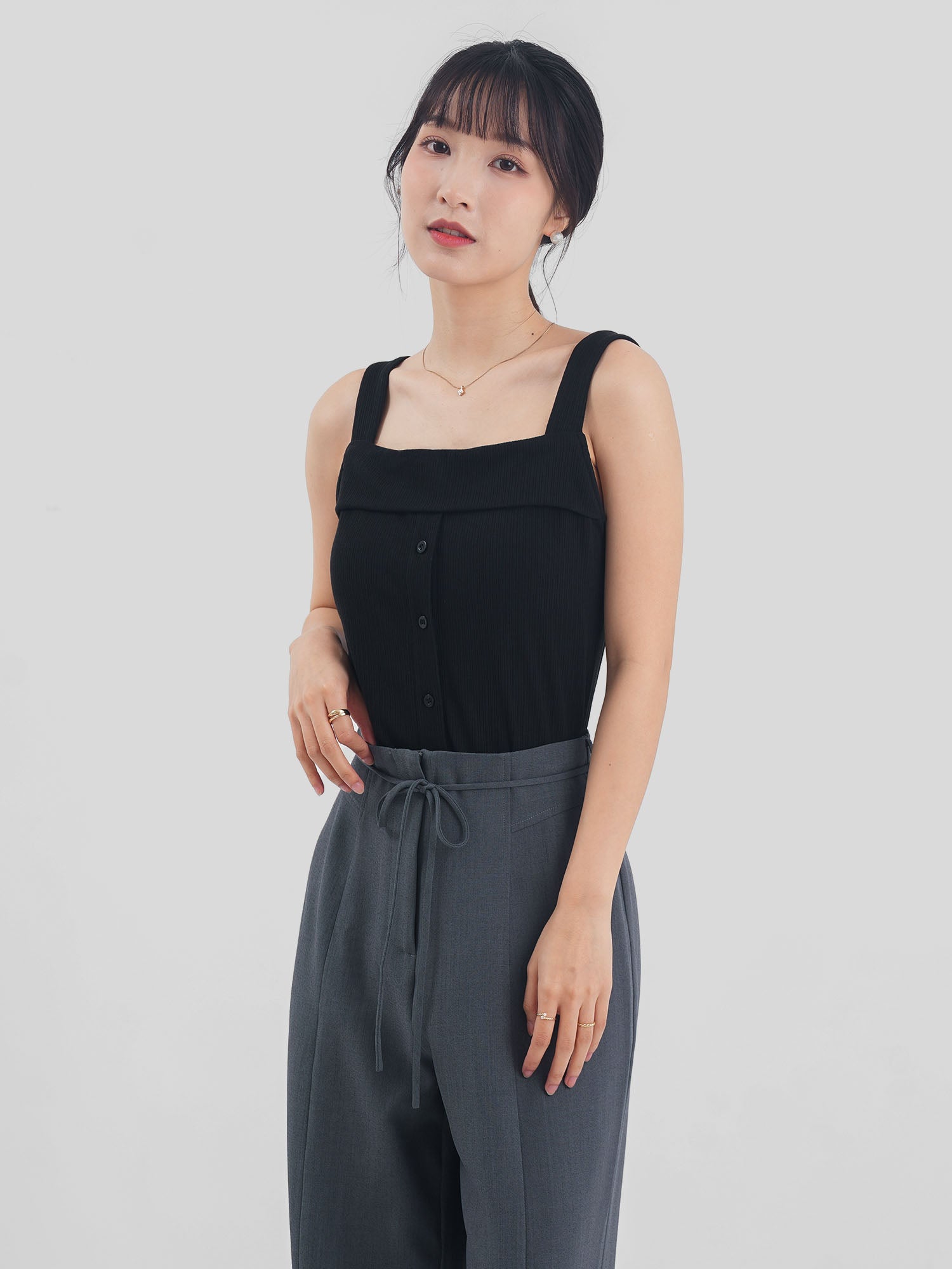 Buttoned Sleeveless Top