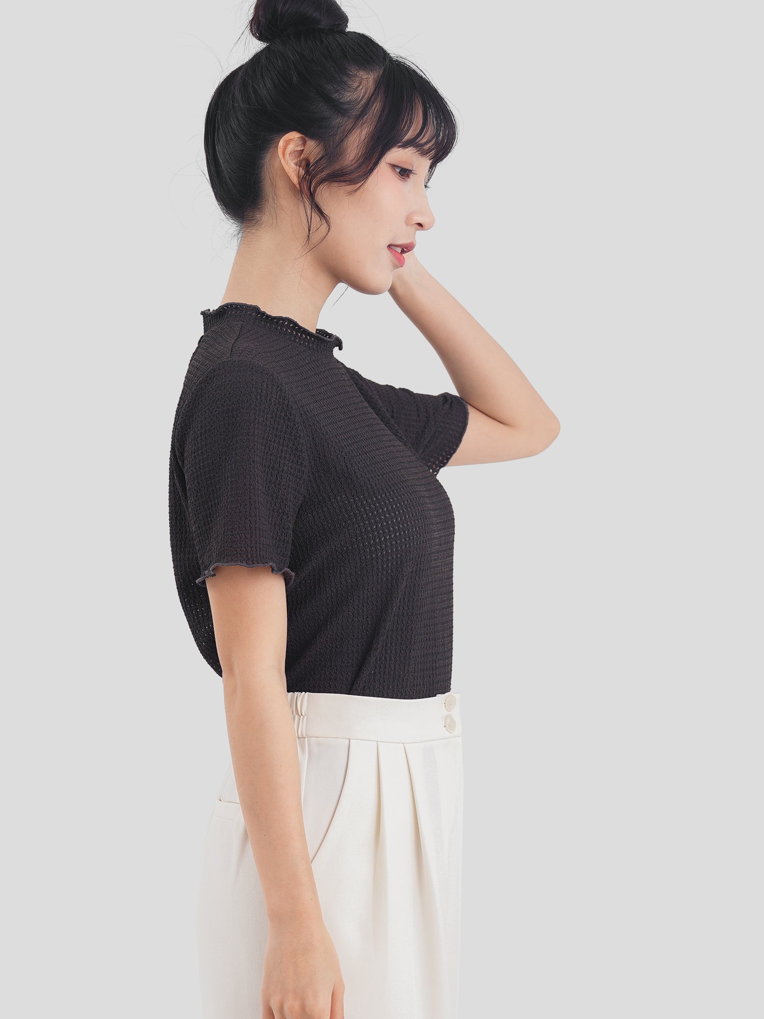 Seersucker Short Sleeve Top