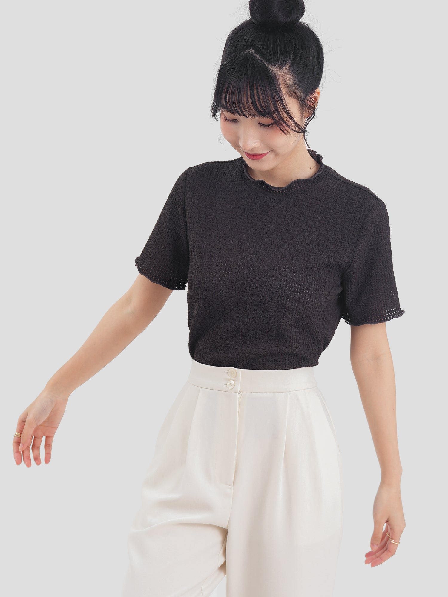Seersucker Short Sleeve Top