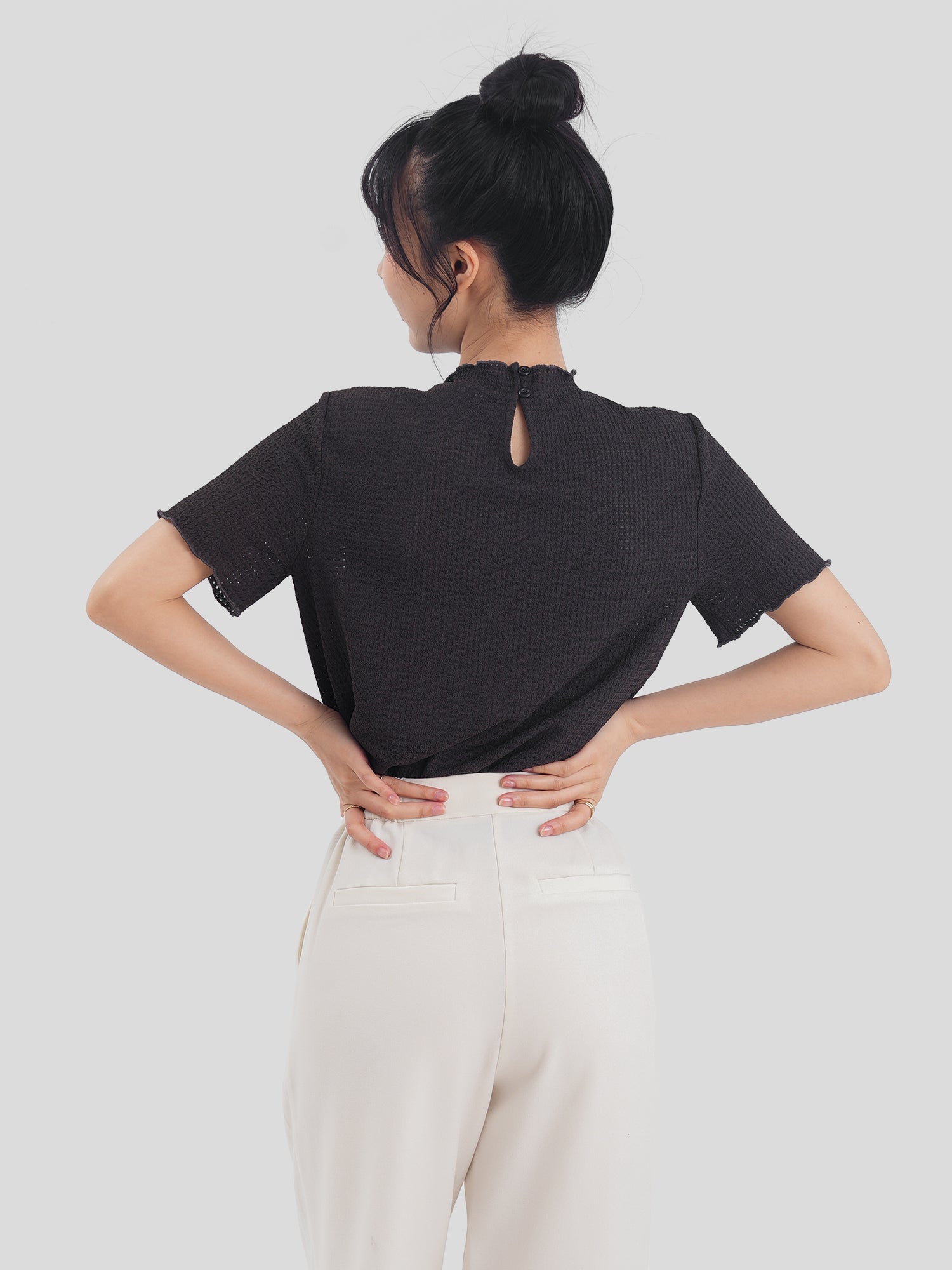 Seersucker Short Sleeve Top