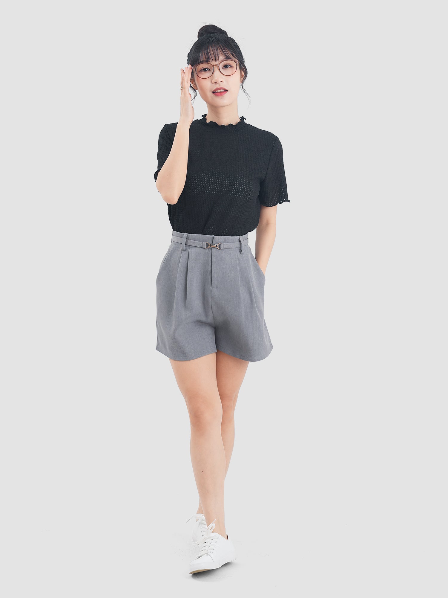 Seersucker Short Sleeve Top