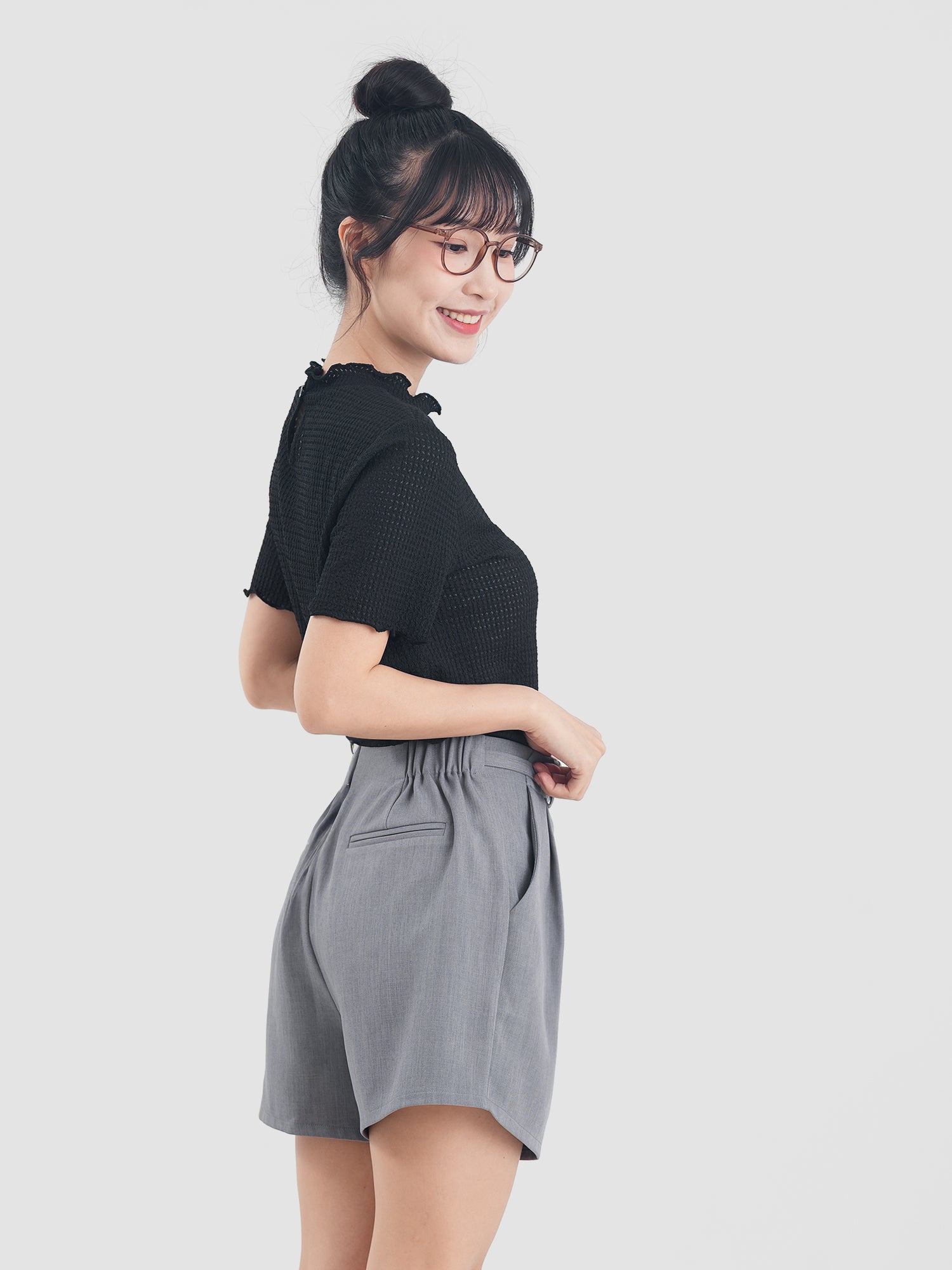 Seersucker Short Sleeve Top