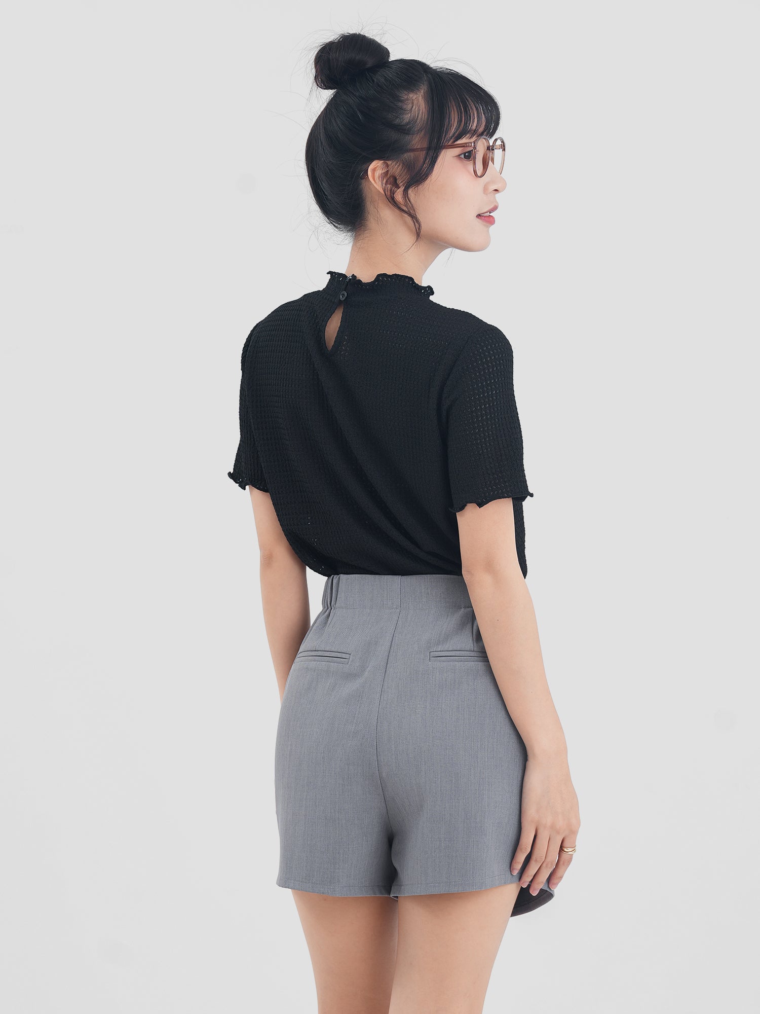 Seersucker Short Sleeve Top