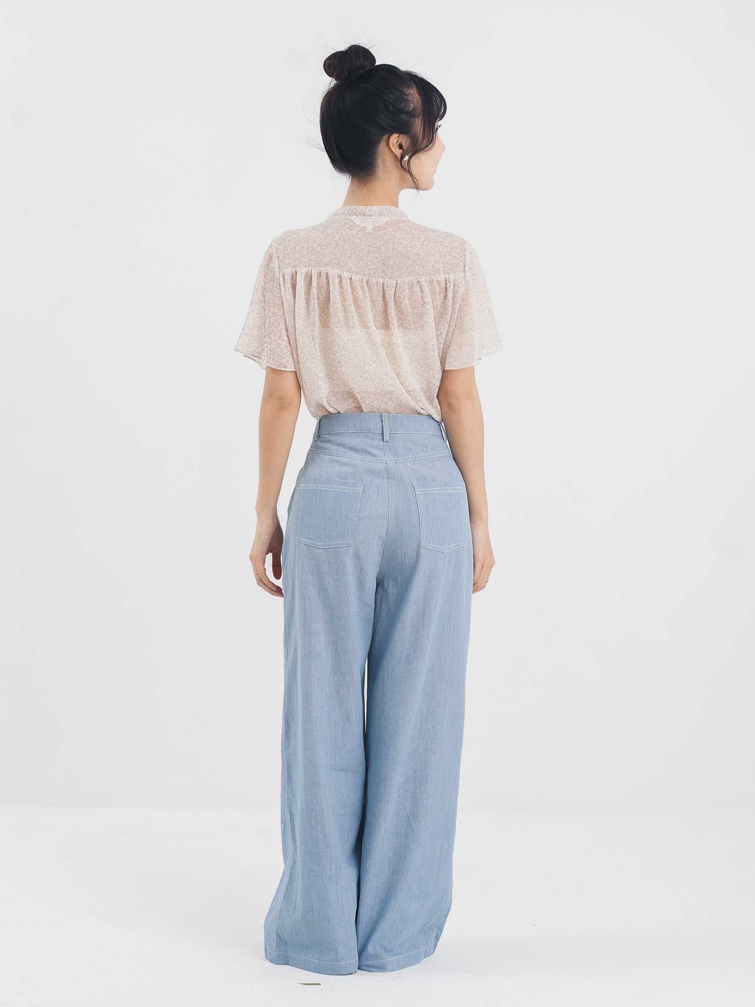 Floral Chiffon Flare Top