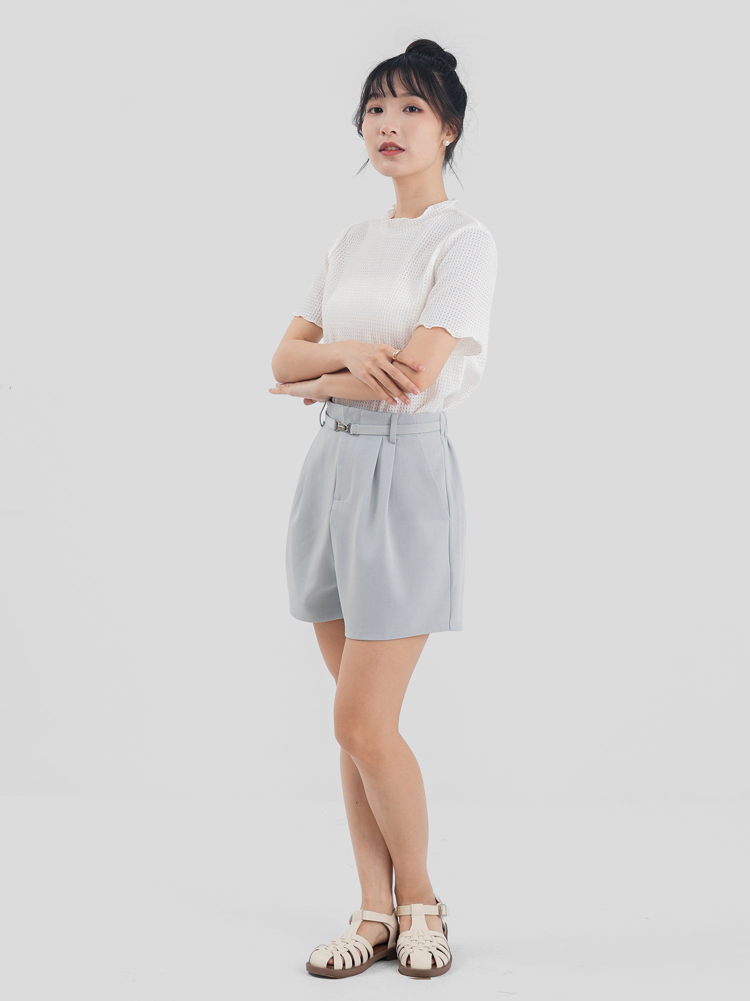 Seersucker Short Sleeve Top