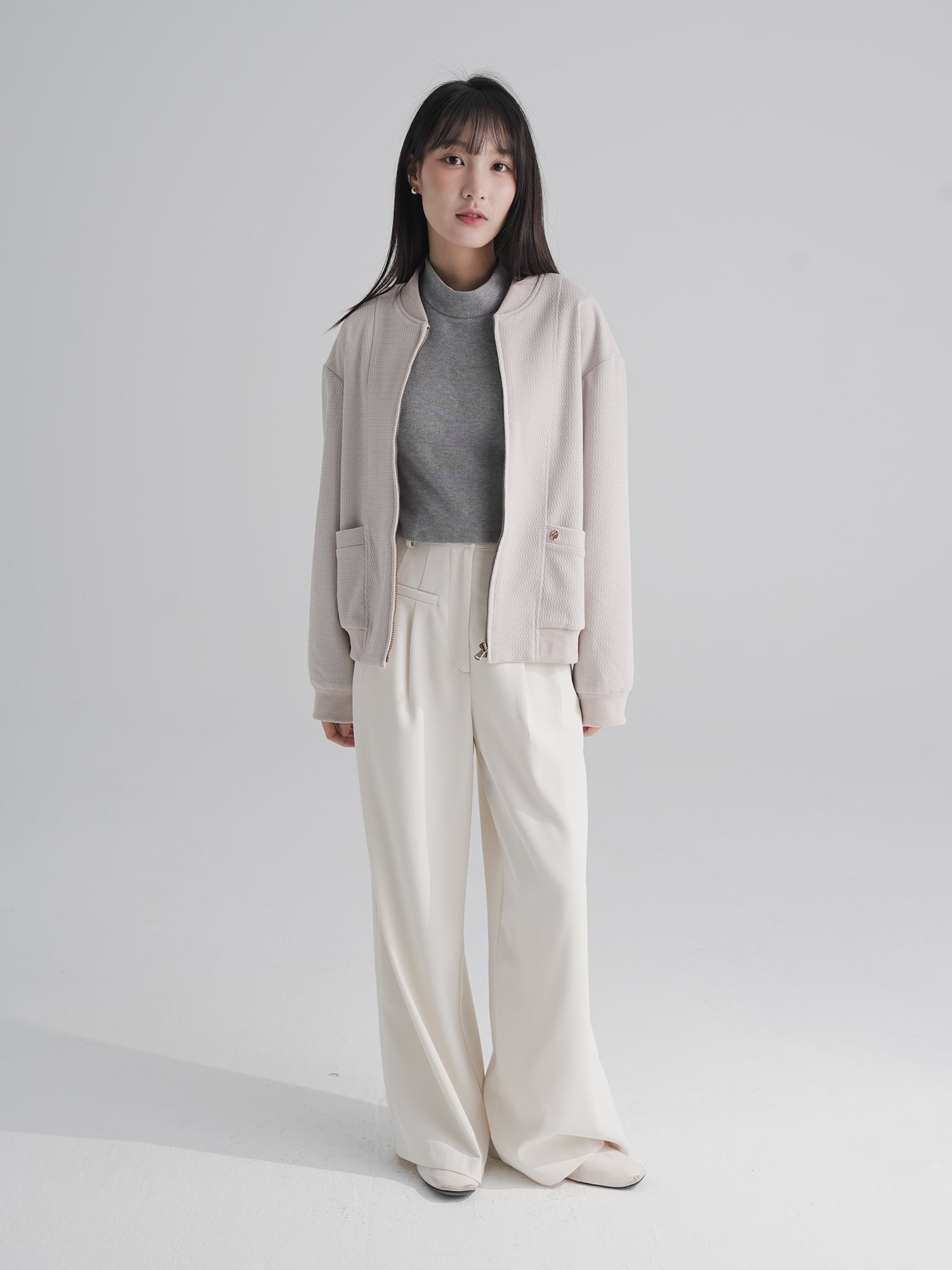 Fawn Zipped Blouson Jacket