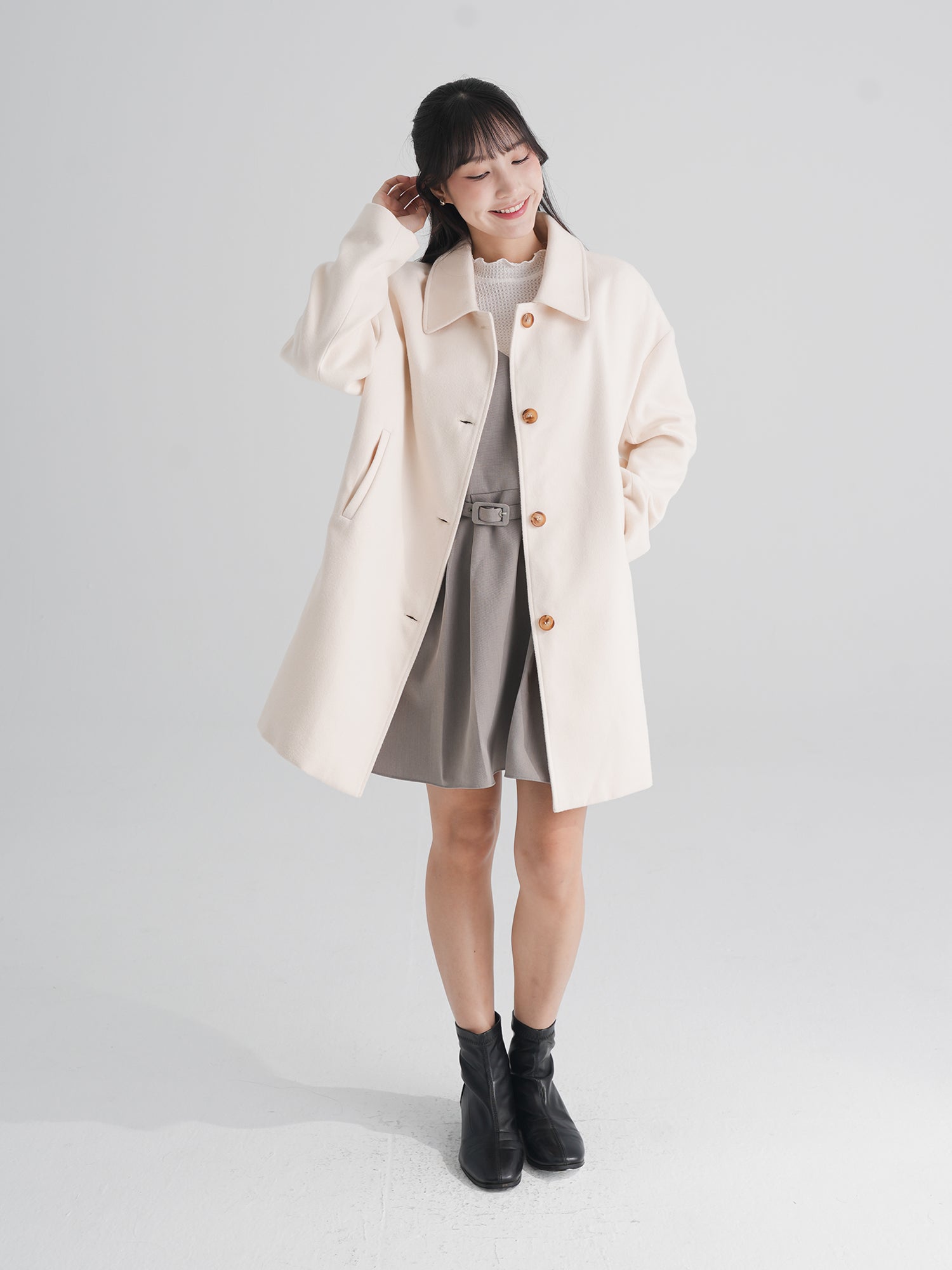 Remy Cute Collared Button Coat*