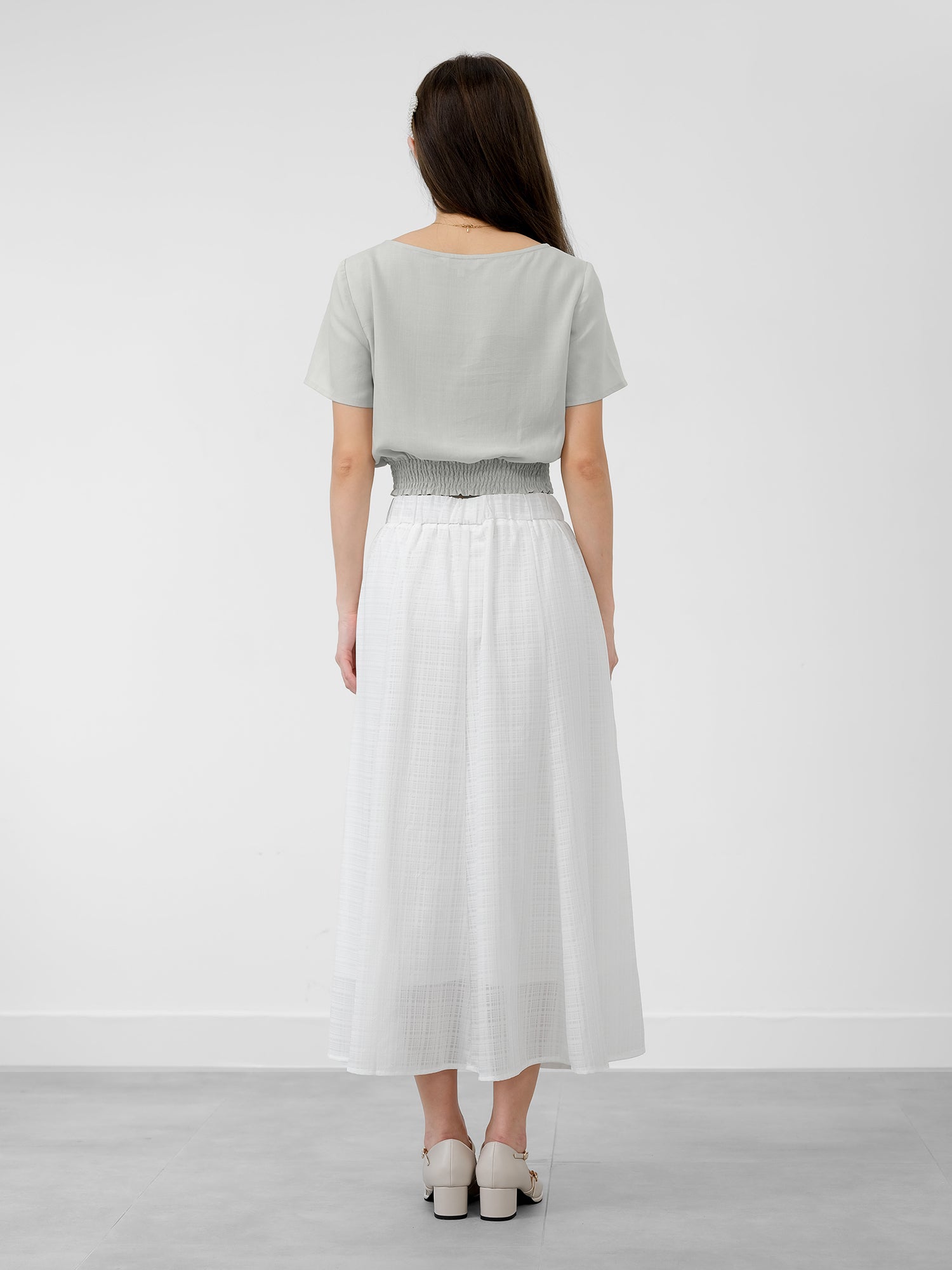 Hermione Shirred Waist Wrap Top