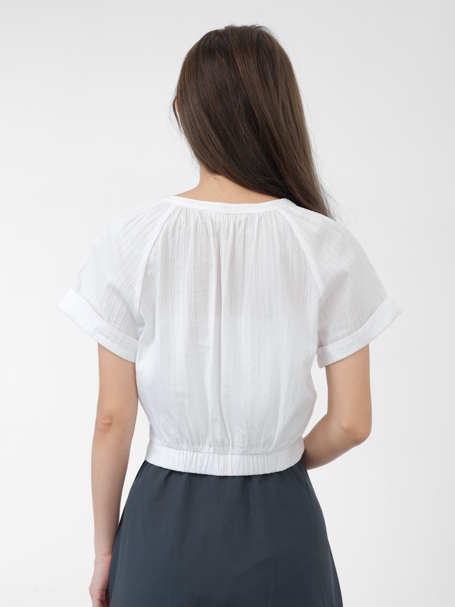 Perlin Buttoned Crop Blouse