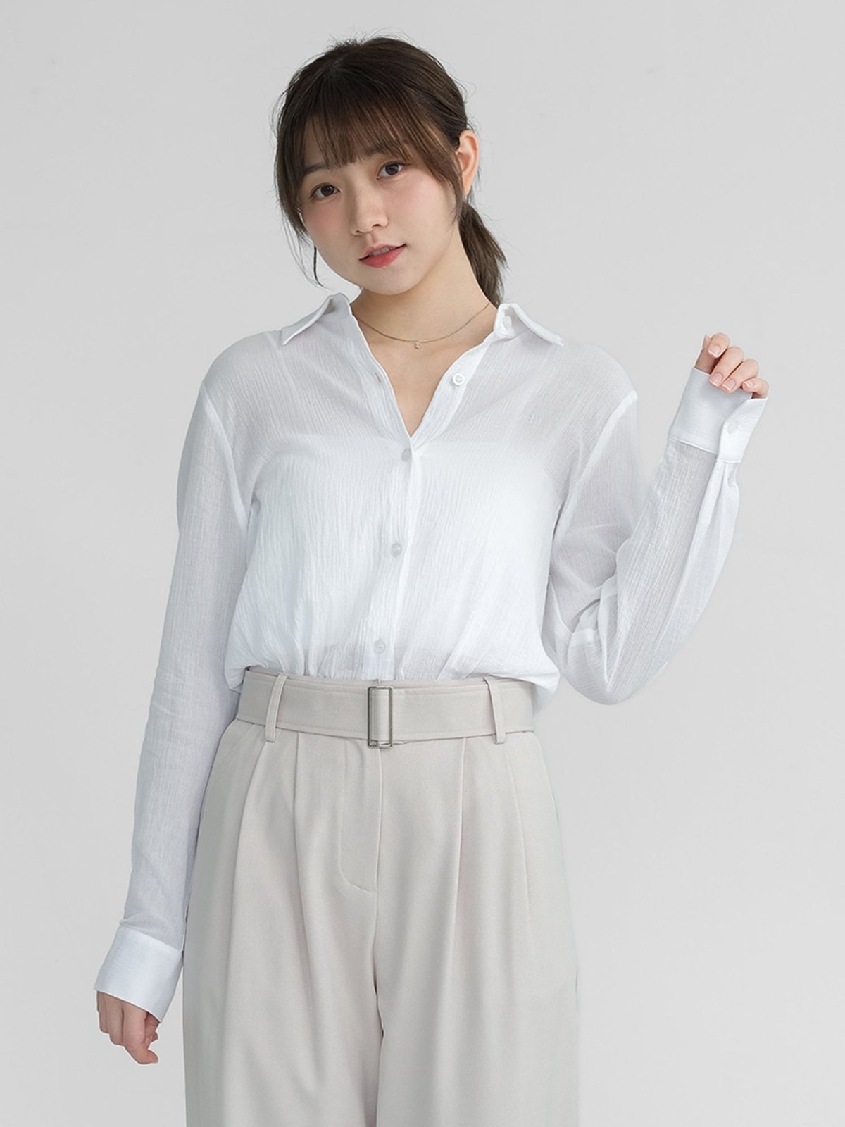 Maia Relaxed Cotton Shirt - DAG-DD1090-23WhiteF - White - F - D'zage Designs