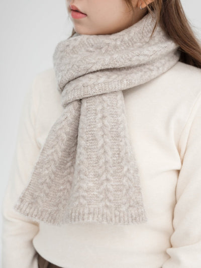 Cailin Cable Knit Scarf - DAG-8-A0213-23OatF - Oat - F - D'zage Designs