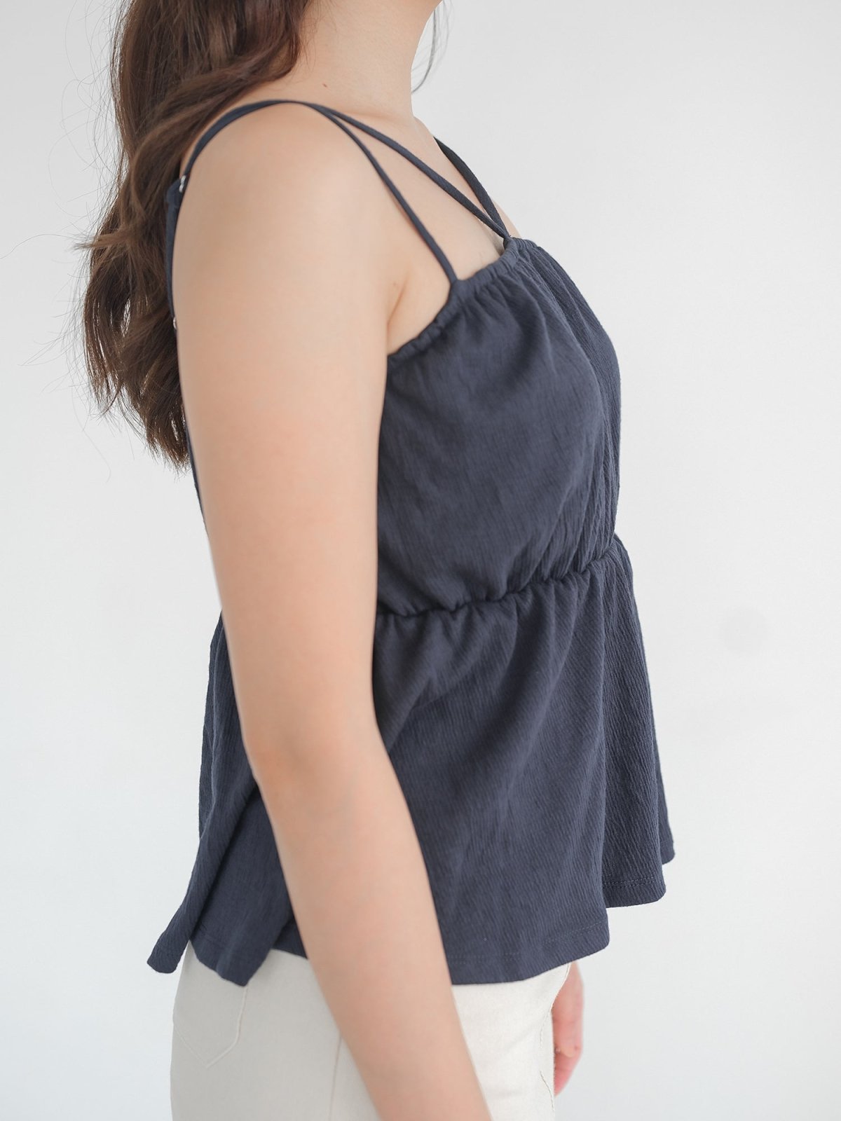 Julietta Double Strap Top - DAG-DD0825-23NavyF - Navy Blue - F - D'zage Designs