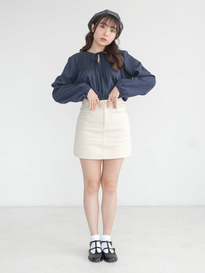 Fenra Cotton Twill Mini Skirt - DAG-G-220163IVORYS - Ivory - S - D'zage Designs