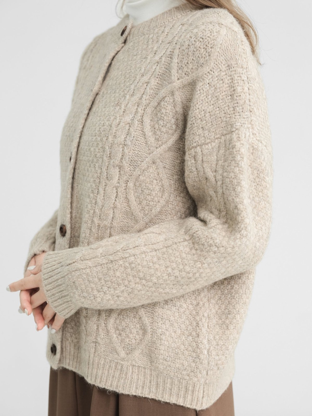 Haven Cable Knit Cardigan - DAG-G-220200-23OatF - Oat - F - D'zage Designs