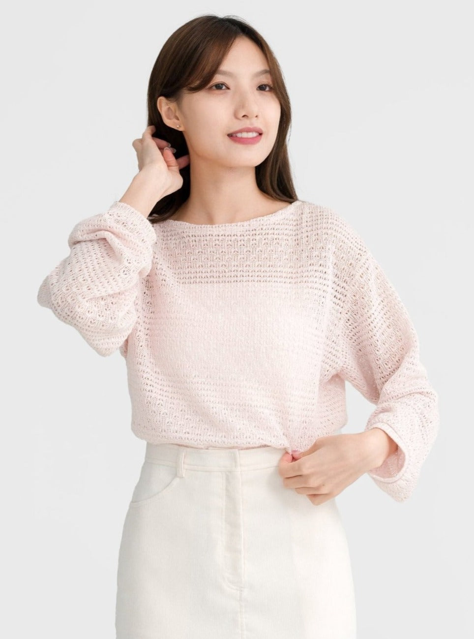 Two-Way Tie Neck Crochet Top - DAG-DD1393-24SoftPinkS - Soft Pink - S - D'zage Designs