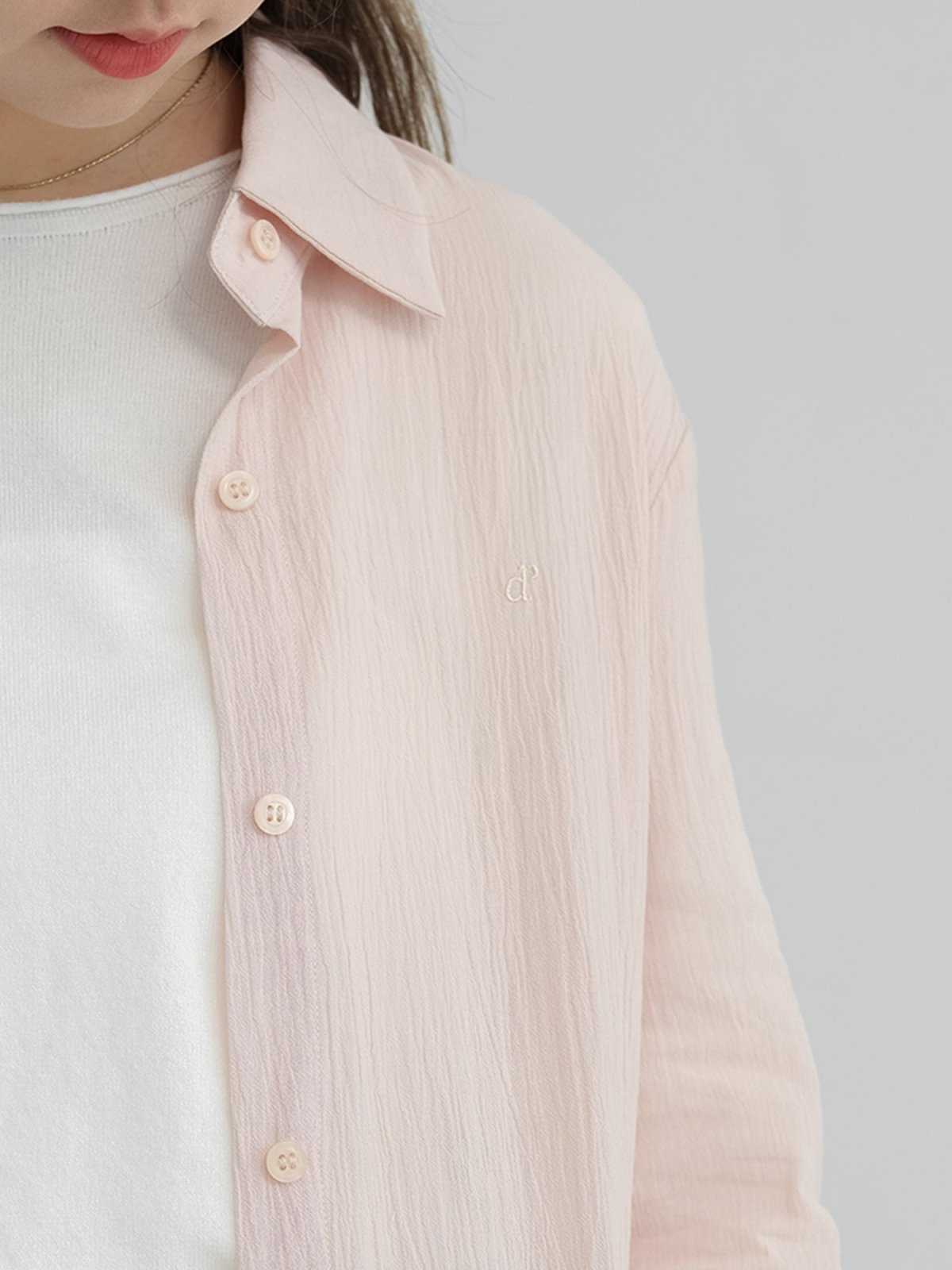 Maia Relaxed Cotton Shirt - DAG-DD1090-23PalePinkF - Pale Pink - F - D'zage Designs
