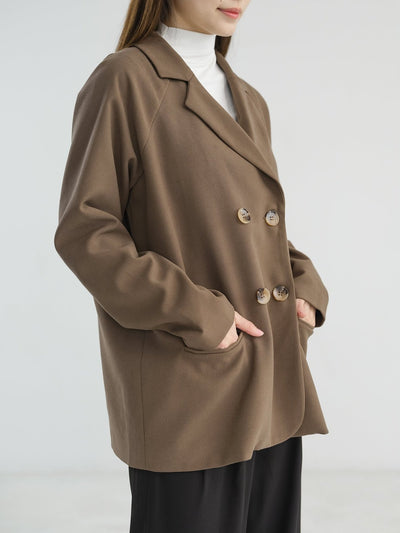 Valor Double Breasted Coat - DAG-DD1285-23BrownieS - Brownie - S - D'zage Designs