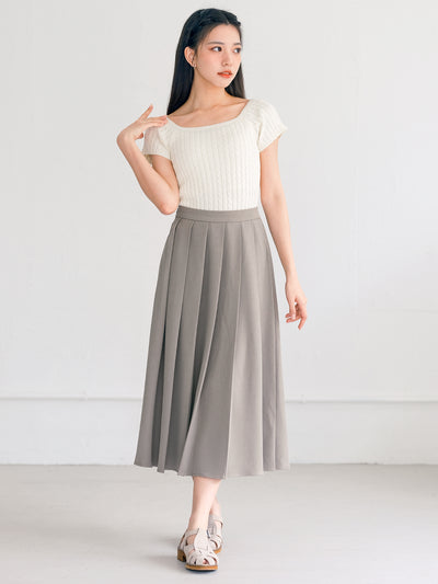Snow Cable Knit Short Sleeve Top