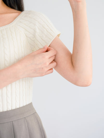 Snow Cable Knit Short Sleeve Top