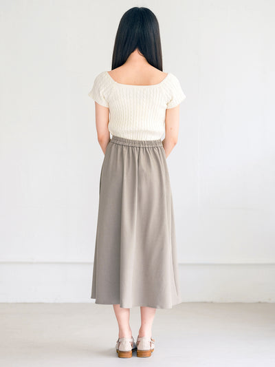 Snow Cable Knit Short Sleeve Top