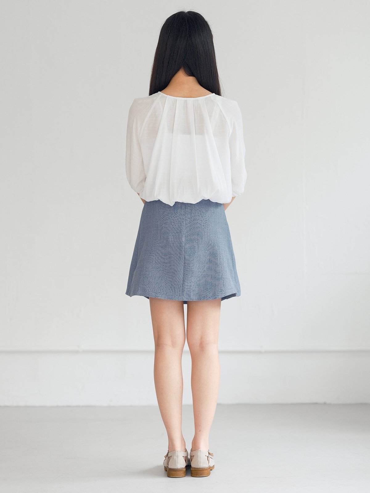 Simea Pleated Mini Skirt - DAG-G-220159BLUES - Blue - S - D'zage Designs