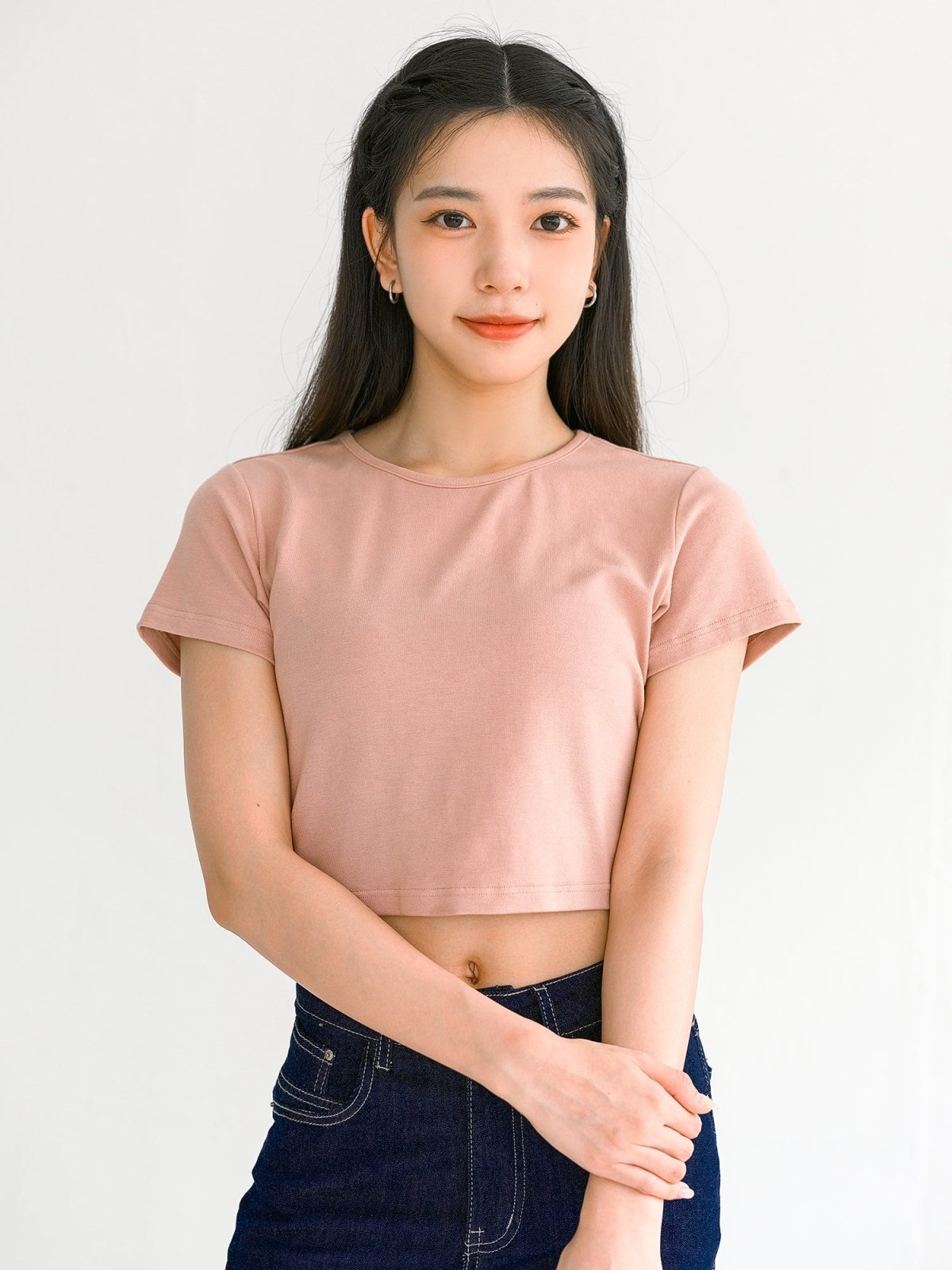Everyday Stretchy Crop Tee (7 Colours) - DAG-DD0407-23DustyPinkS - Dusty Pink - S - D'zage Designs