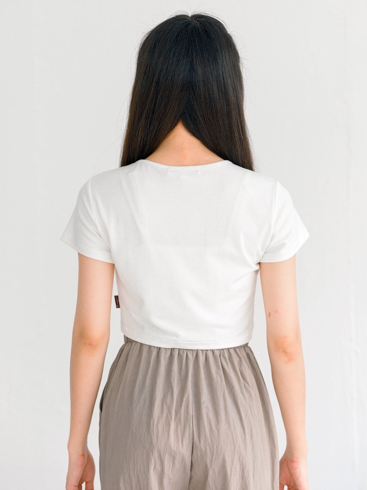 Everyday Stretchy Crop Tee (7 Colours) - DAG-DD0407-23WhiteS - White - S - D'zage Designs