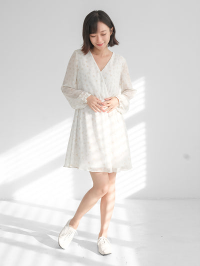 Lia Floral Tie-waist Mini Dress　