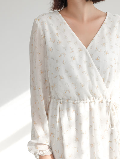 Lia Floral Tie-waist Mini Dress　
