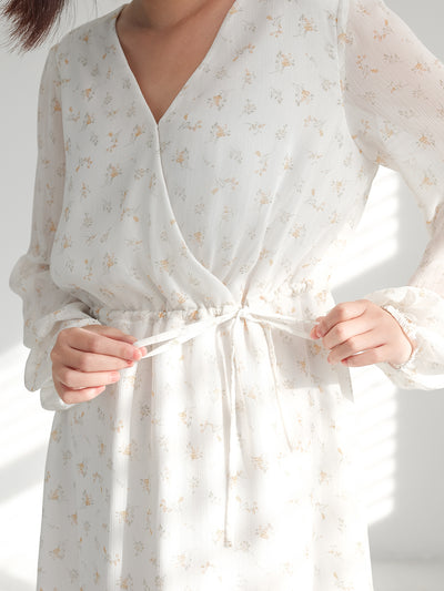 Lia Floral Tie-waist Mini Dress　