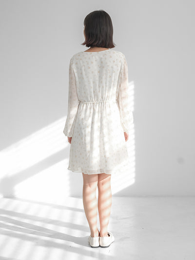 Lia Floral Tie-waist Mini Dress　