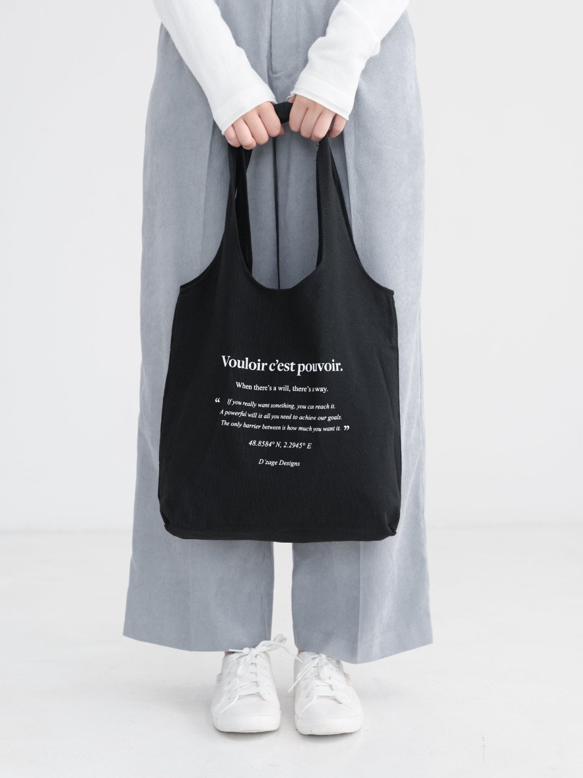 Signature Printed Tote Bag - DAG-8-A0210-23BlackF - Black - F - D'zage Designs