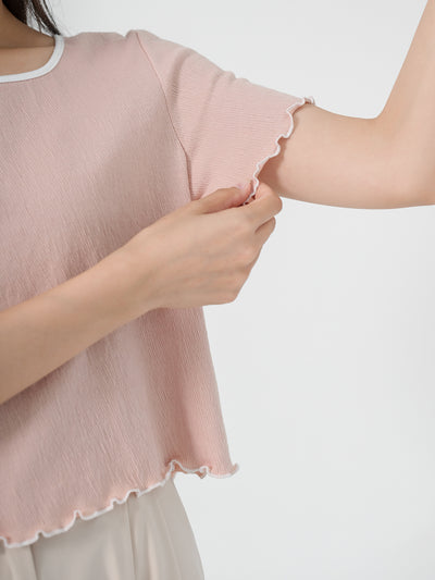 Rena Square Neck Contrast Hem Top