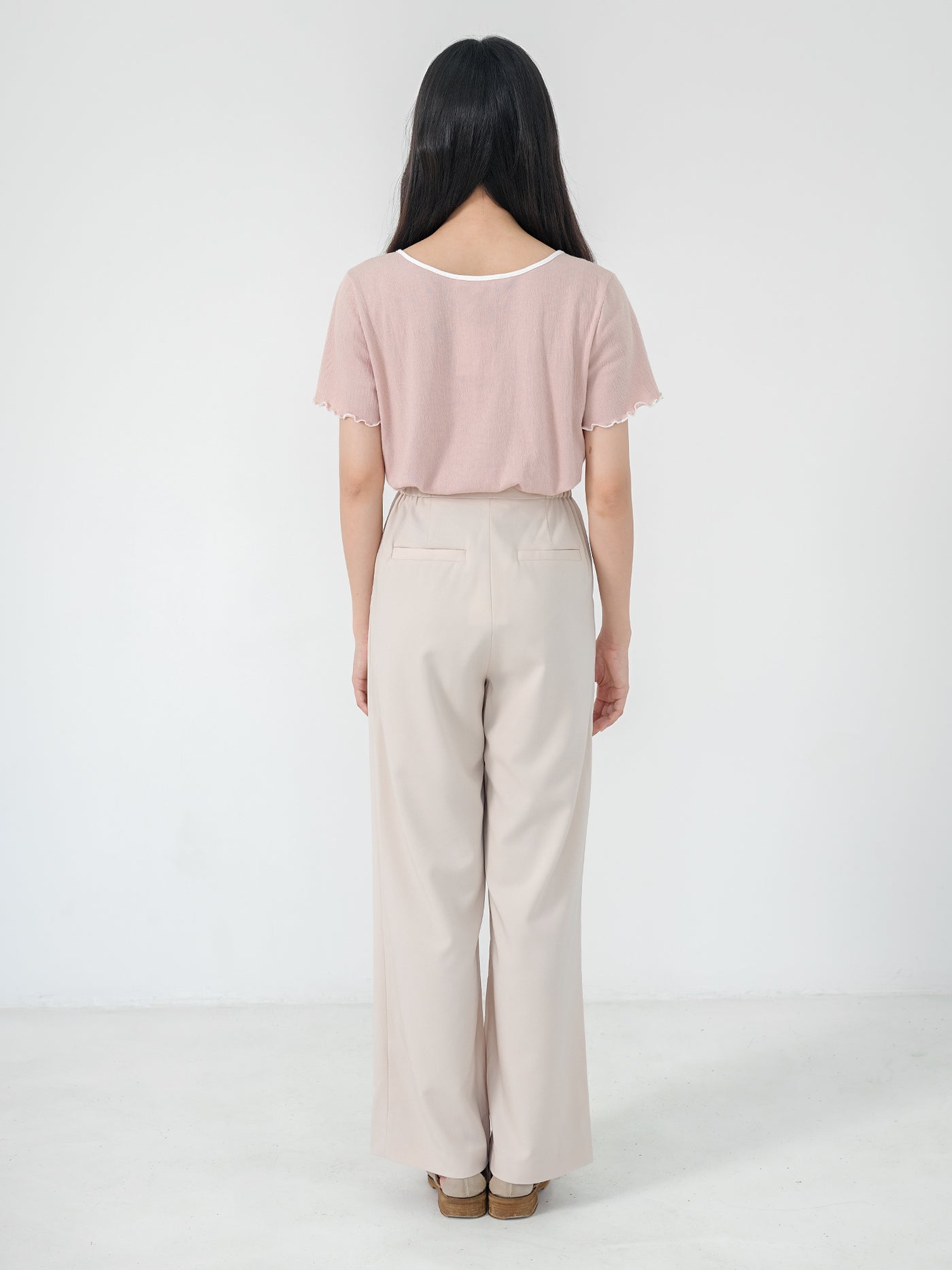 Rena Square Neck Contrast Hem Top