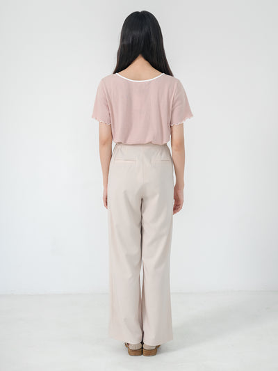 Rena Square Neck Contrast Hem Top