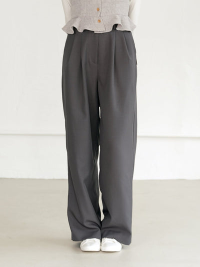 Whitney Wide Leg Pants - DAG-DD8516-23CharcoalS - Charcoal - S - D'zage Designs