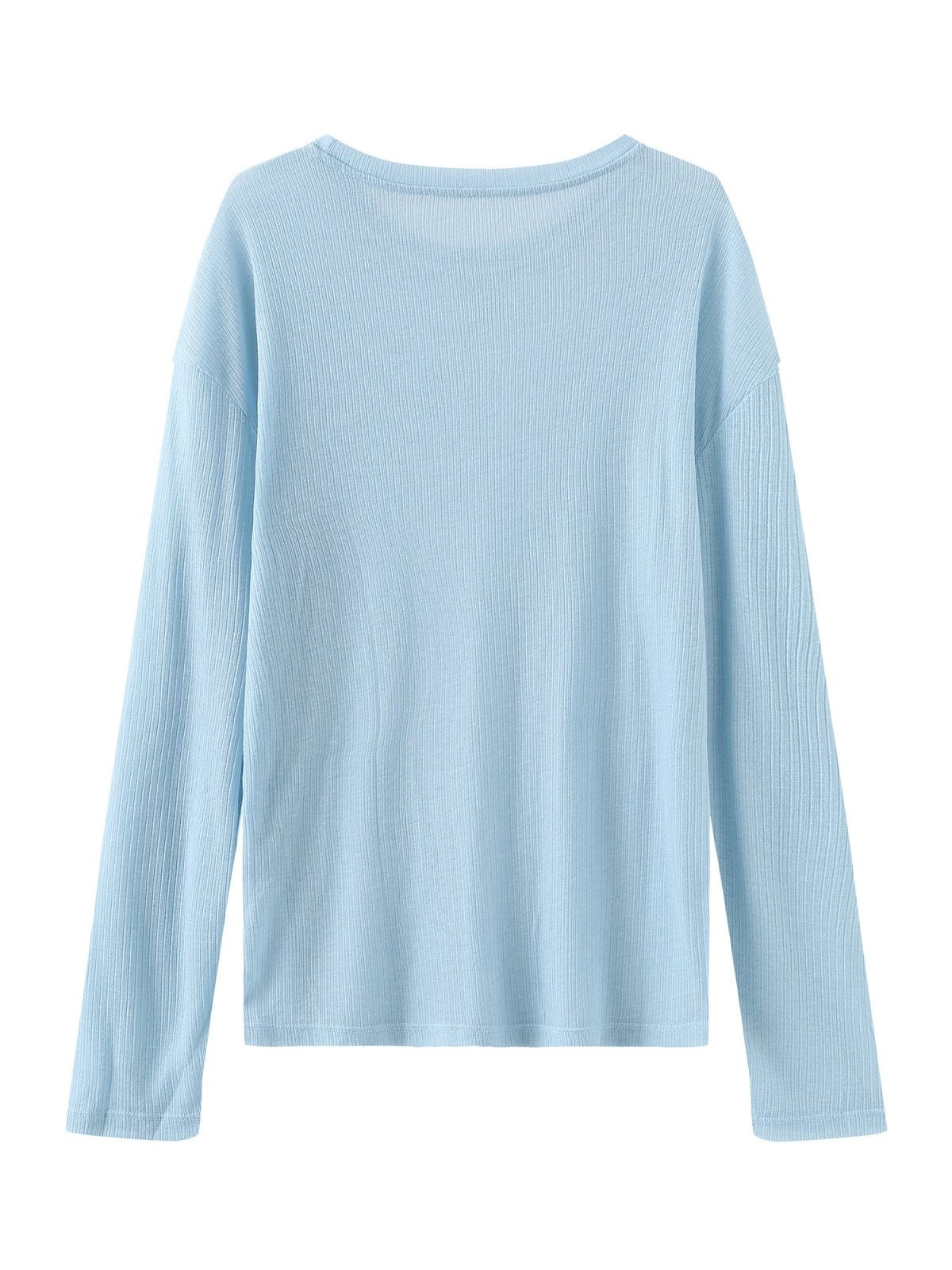 See-through Knit Top - DAG-8-9644-22BlueF - Baby Blue - F - D'zage Designs